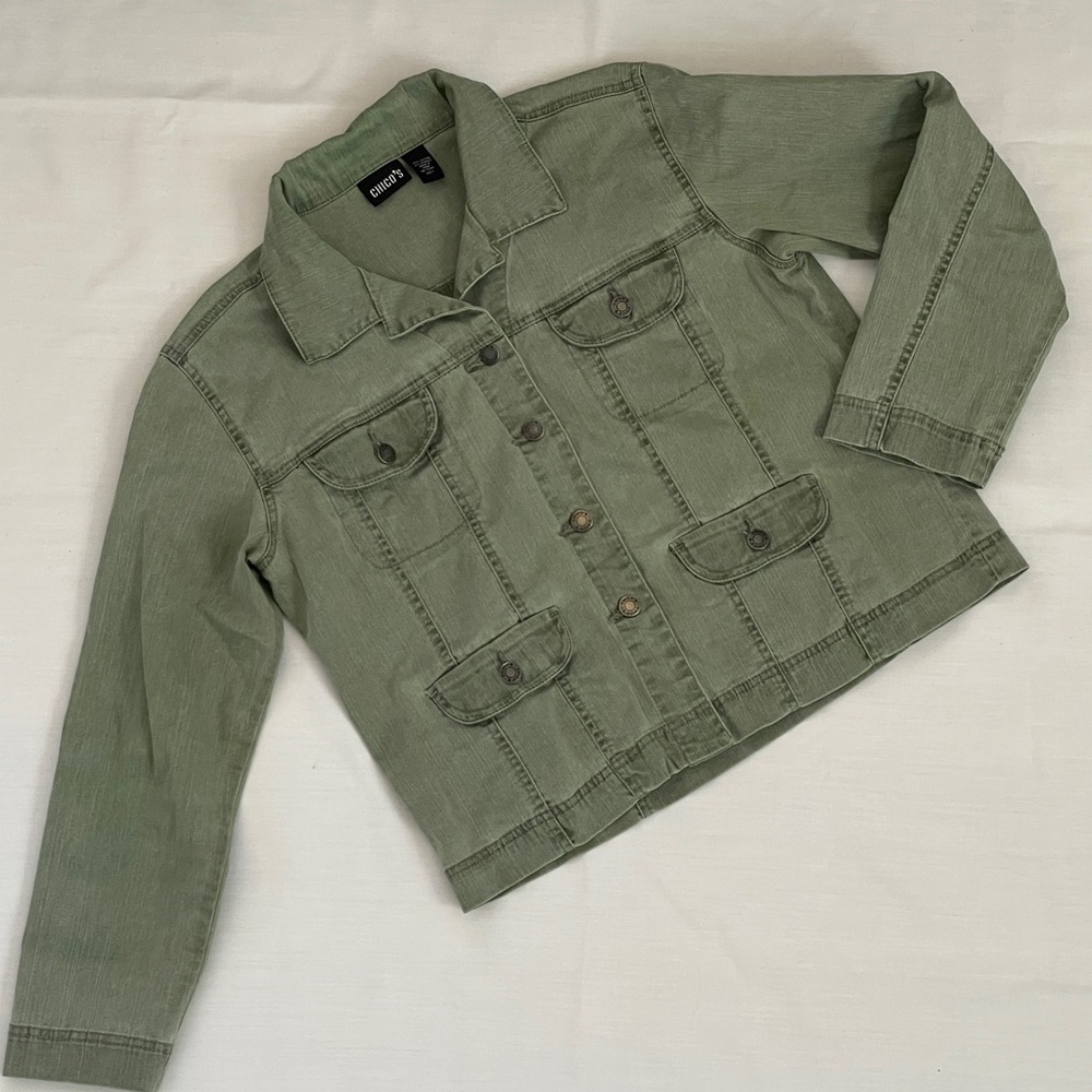 Chico's Light Green Jean Jacket